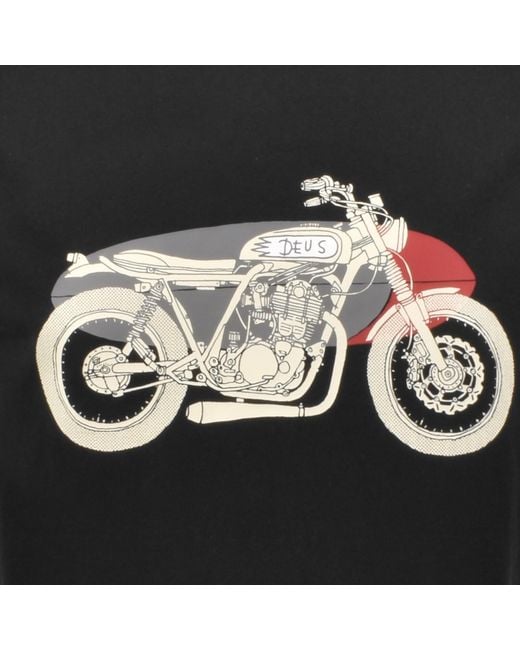 Deus Ex Machina Black Drovers Dog T Shirt for men