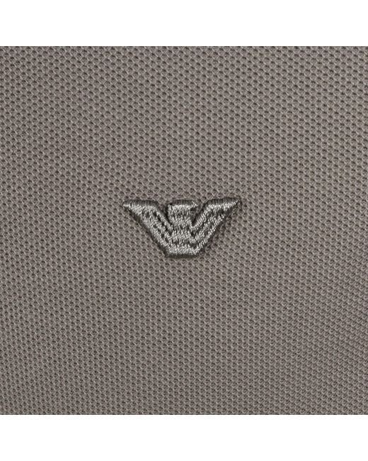 Armani Gray Emporio Short Sleeved Polo T Shirt for men