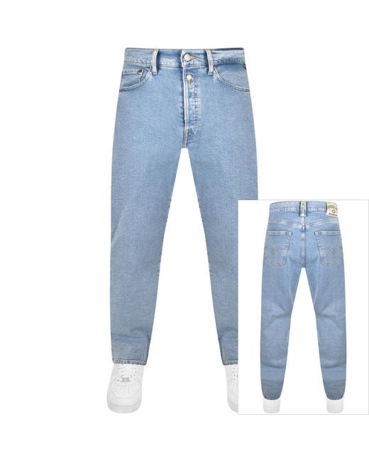 Replay Blue M9Z1 Straight Jeans Light Wash for men