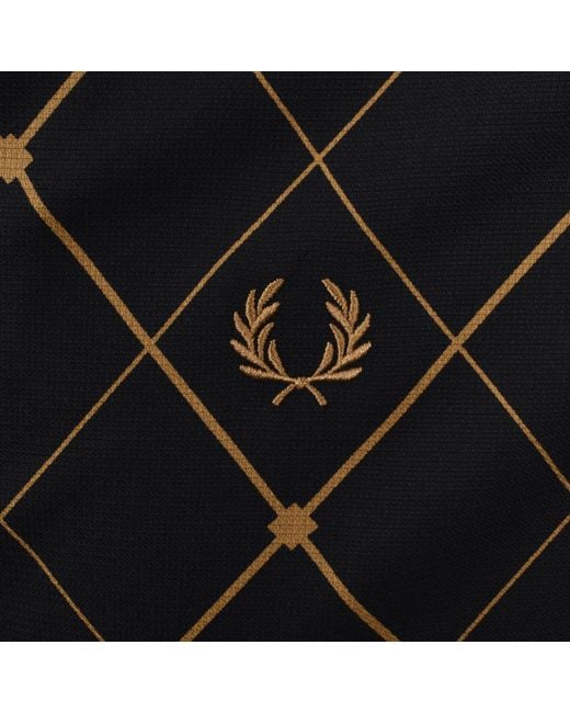 Fred Perry Black Argyle Short Sleeved Shirt for men