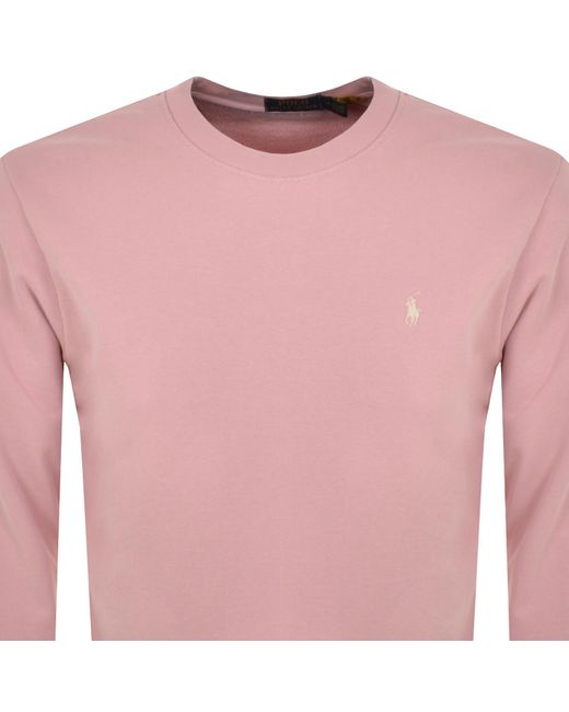 Ralph Lauren Pink Crew Neck Sweatshirt for men