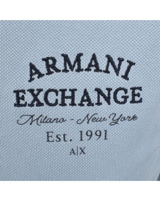 ARMANI EXCHANGE Blue Logo Polo T Shirt Ashley for men