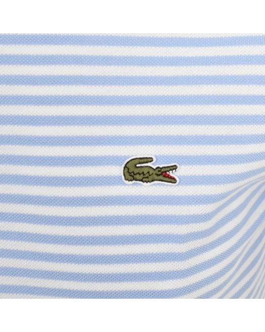 Lacoste Blue Short Sleeved Stripe Polo T Shirt for men