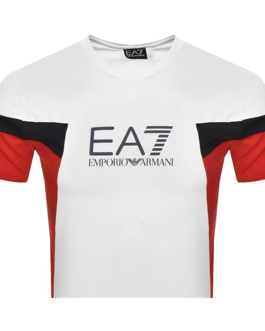 EA7 White Emporio Armani Logo T Shirt for men