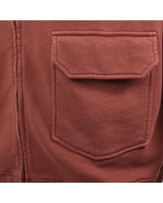 Norse Projects Red Loopback Full Zip Sweatshirt for men