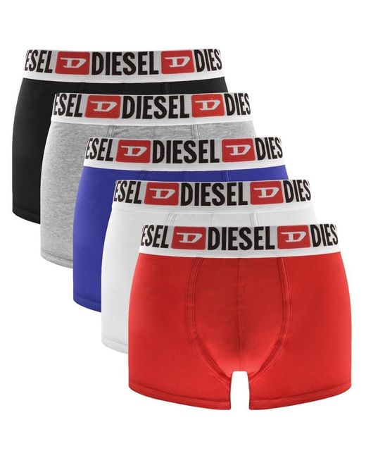 DIESEL Red Underwear Damien 5 Pack Boxer Trunks for men