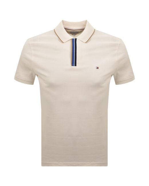 Tommy Hilfiger Natural Pique Placket Detail Polo for men