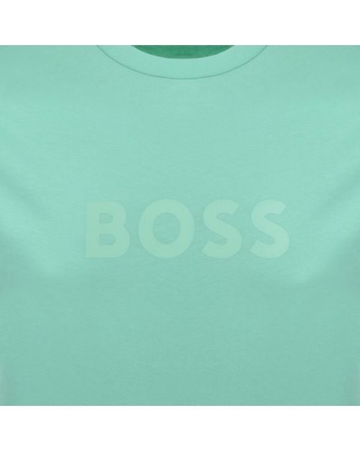BOSS BUSINESS Green Boss Beachwear Logo T Shirt Bright for men