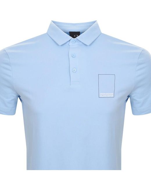 Armani Exchange Blue Logo Polo T Shirt for men