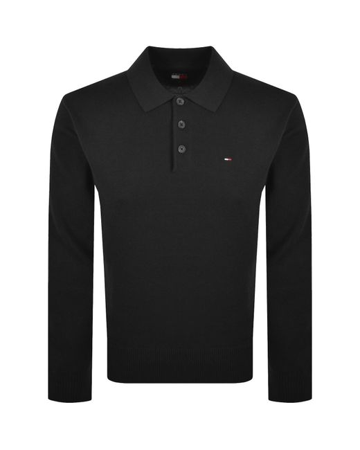 Tommy Hilfiger Black Slim Fit Polo Jumper for men