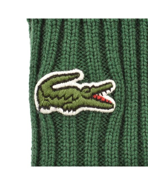 Lacoste Green Knitted Beanie for men
