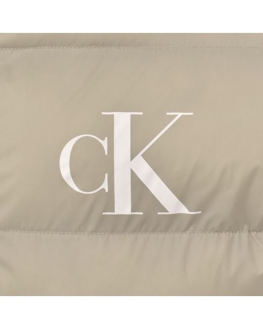 Calvin Klein Gray Jeans Logo Puffer Jacket for men
