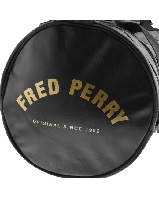 Fred Perry Black Classic Barrel Bag for men