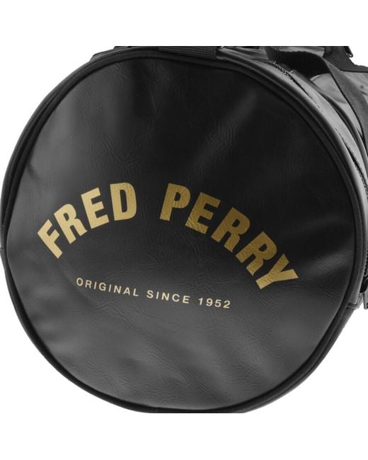 Fred Perry Black Classic Barrel Bag for men