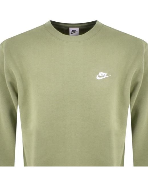 Nike Green Crew Neck Club Sweatshirt for men