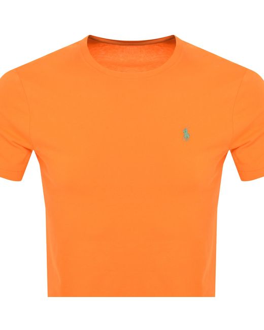 Ralph Lauren Orange Crew Neck Slim Fit T Shirt for men