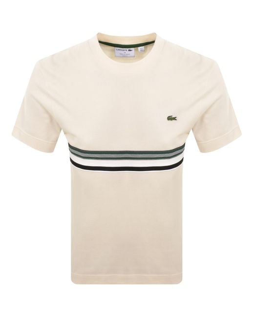 Lacoste Men's Natural Block Stripe T Shirt