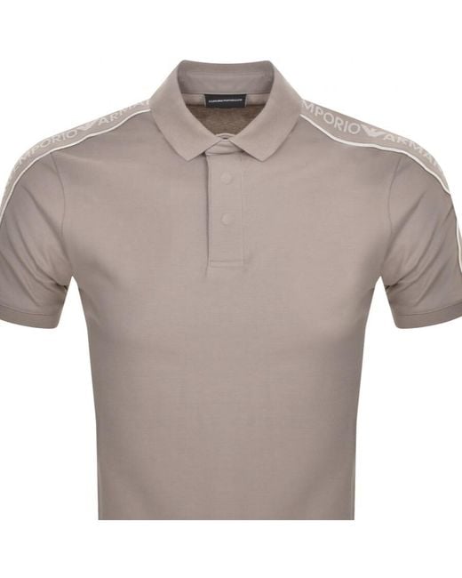Armani Gray Emporio Short Sleeved Polo T Shirt for men