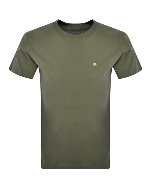 Calvin Klein Green Jeans Embroidered Logo T Shirt for men