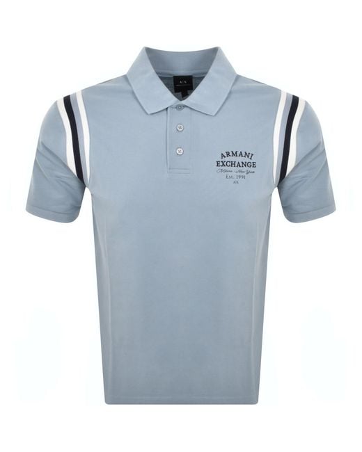 ARMANI EXCHANGE Blue Logo Polo T Shirt Ashley for men