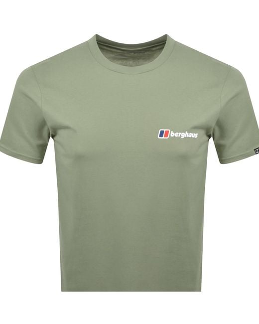 Berghaus Green Front And Back Logo T Shirt for men