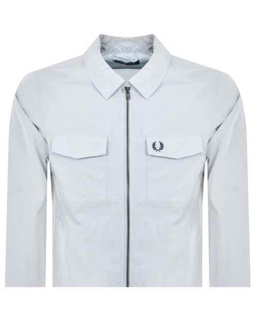 Fred Perry Blue Zip Overshirt for men