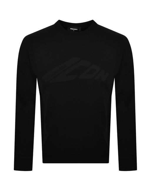 DSquared² Black Loose Fit Long Sleeve T Shirt for men