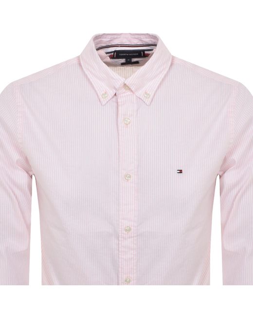 Tommy Hilfiger Purple Long Sleeve Flex Poplin Shirt for men