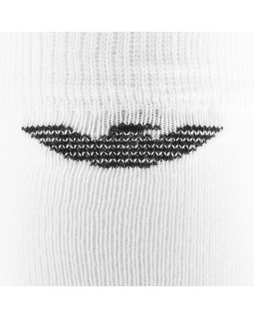 Armani White Emporio 3 Pack Trainer Socks for men