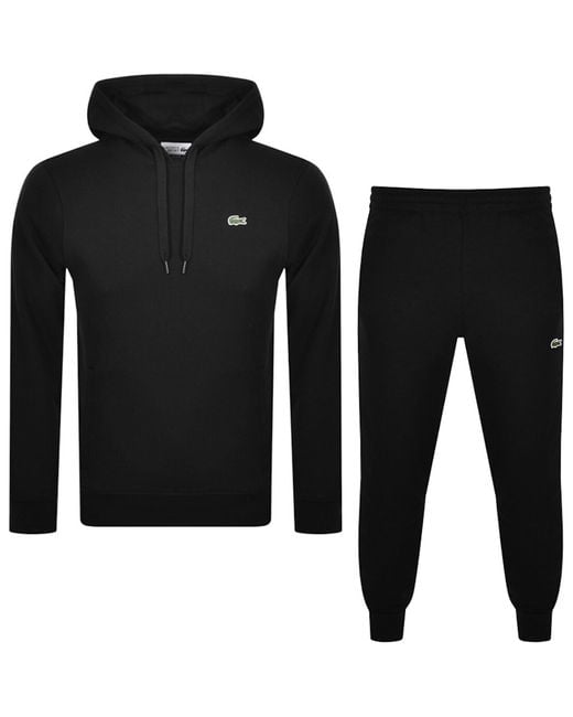 Lacoste Black Hooded Tracksuit for men