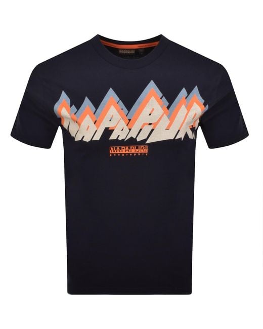 Napapijri Blue S-Fiemme T Shirt for men