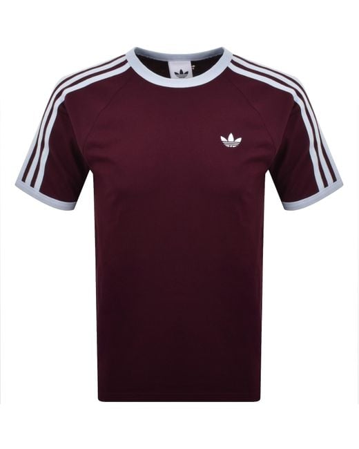 Adidas Originals Purple 3 Stripes T Shirt for men