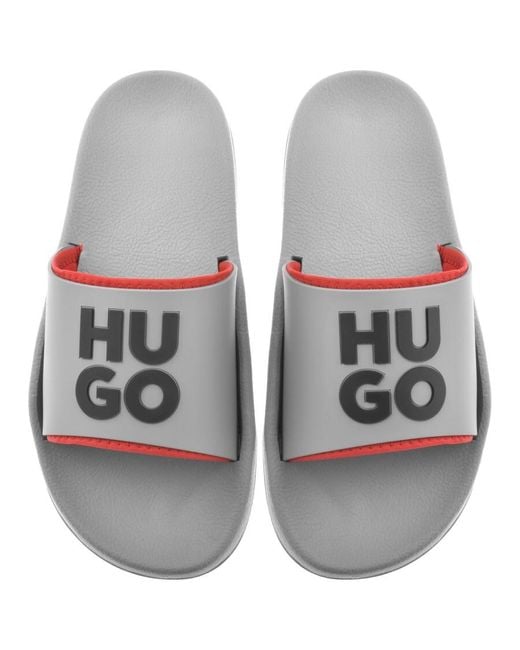 HUGO Gray Nil Slid Sliders for men