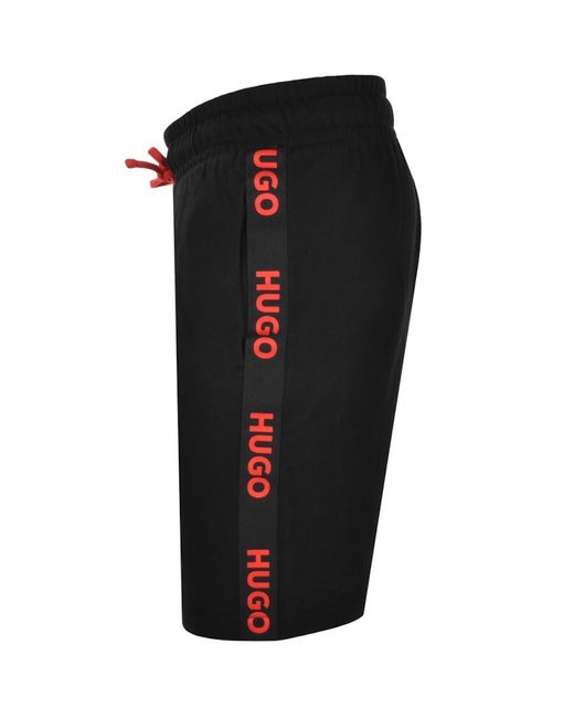 HUGO Black Lounge Sporty Logo Shorts for men