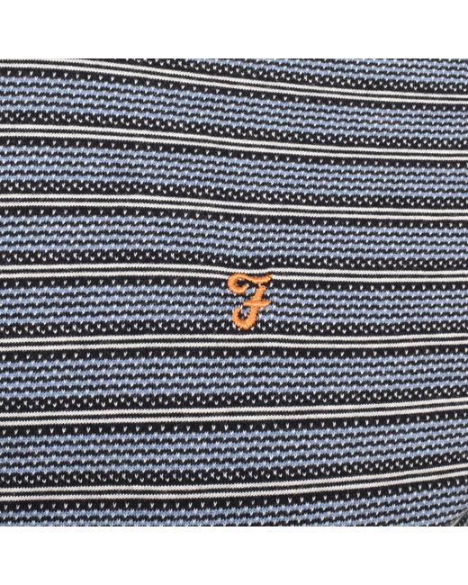 Farah Gray Farah Wilmot Stripe T Shirt for men