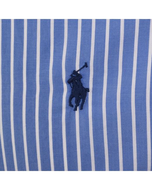Ralph Lauren Blue Long Sleeve Striped Shirt for men