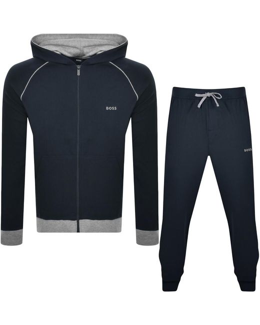 BOSS BUSINESS Blue Boss Hooded Tracksuit for men