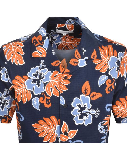 Maison Kitsuné Blue Short Sleeve Resort Shirt for men