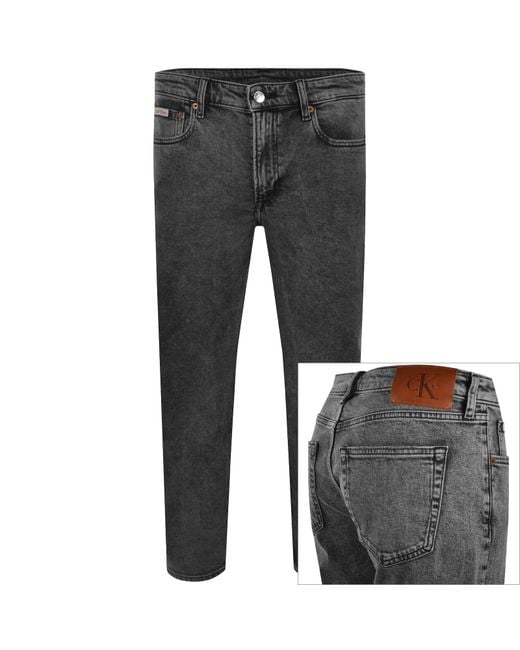 Calvin Klein Gray Jeans Slim Taper Fit Jeans for men