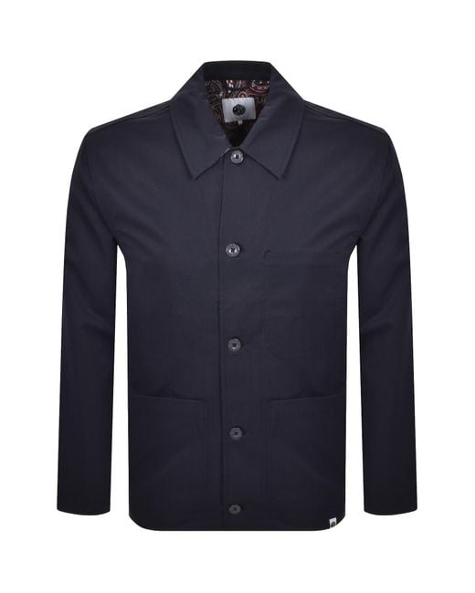 Pretty Green Blue Didsbury Overshirt for men