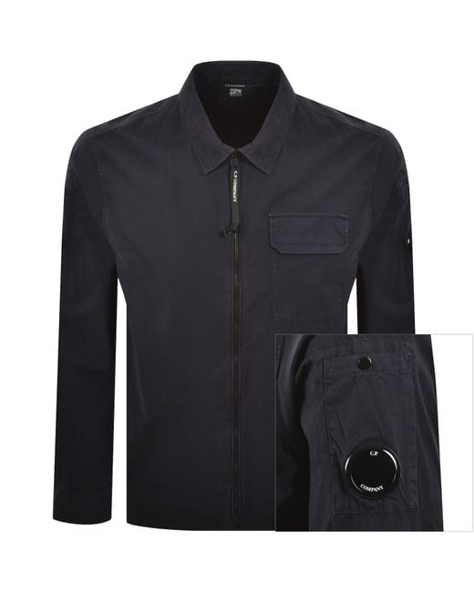 C P Company Blue Cp Company Gabardine Overshirt for men
