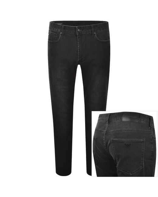 Armani Black Emporio J06 Slim Fit Jeans for men