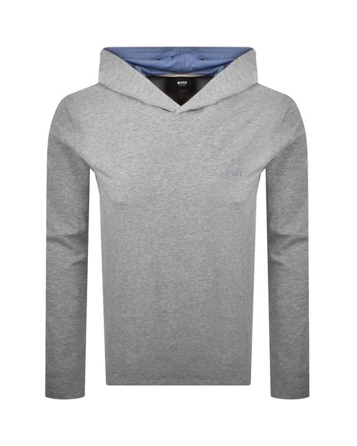 BOSS BUSINESS Gray Boss Mix And Match Hooded T Shirt for men