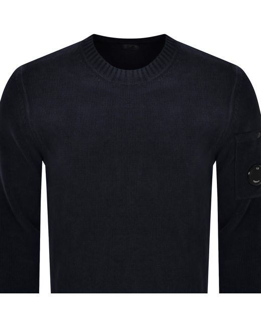 C P Company Blue Cp Company Chenille Jumper Total Eclipse for men