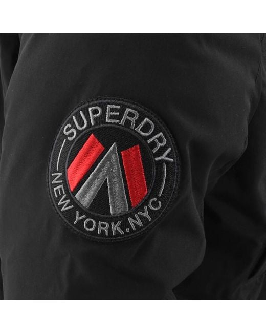 Superdry Black City Padded Parka Jacket for men