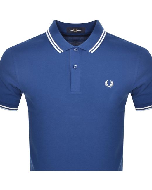 Fred Perry Blue Twin Tipped Polo T Shirt for men
