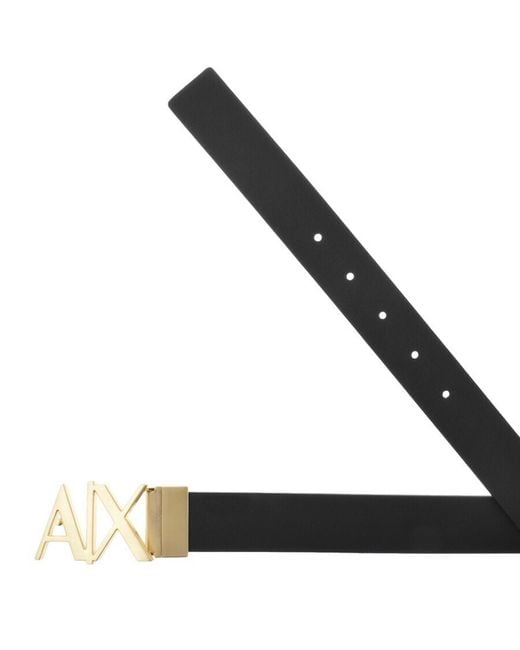 ARMANI EXCHANGE Brown Reversible Plate Belt for men