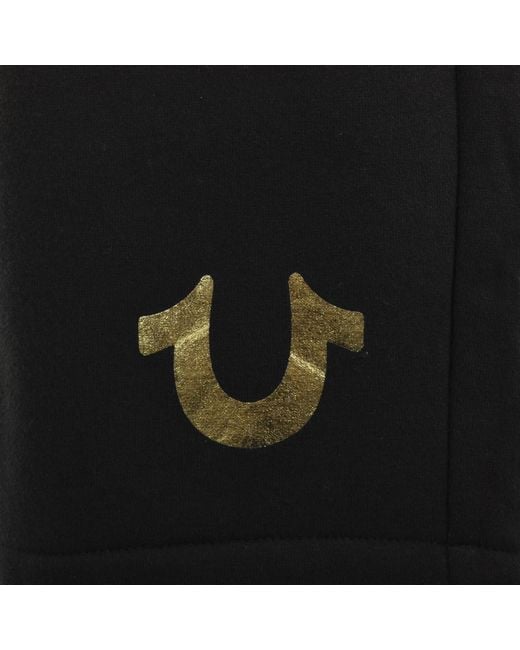 True Religion Black Hs Sweat Shorts for men