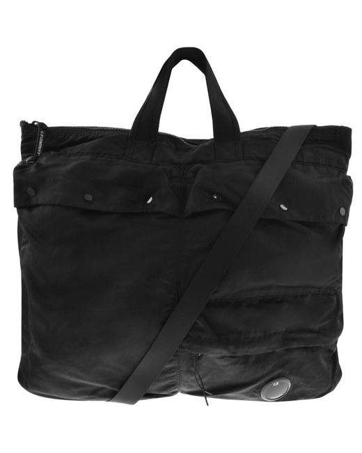C P Company Black Cp Company goggle Tote Bag for men