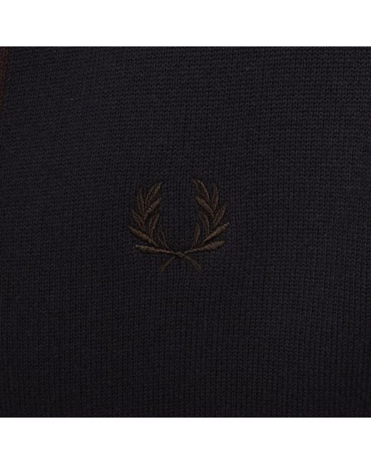 Fred Perry Black Knitted Blazer for men